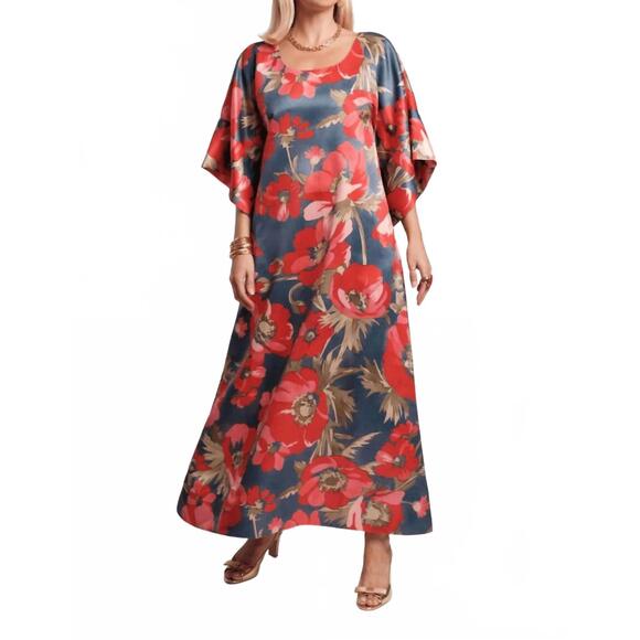 NEW FRANCES VALENTINE spinnaker maxi dress in paradise poppy